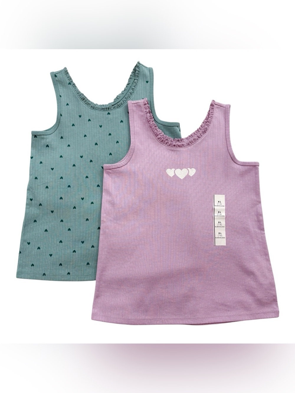 NWT Cat & Jack Heart Print Tank Tops XL - 14